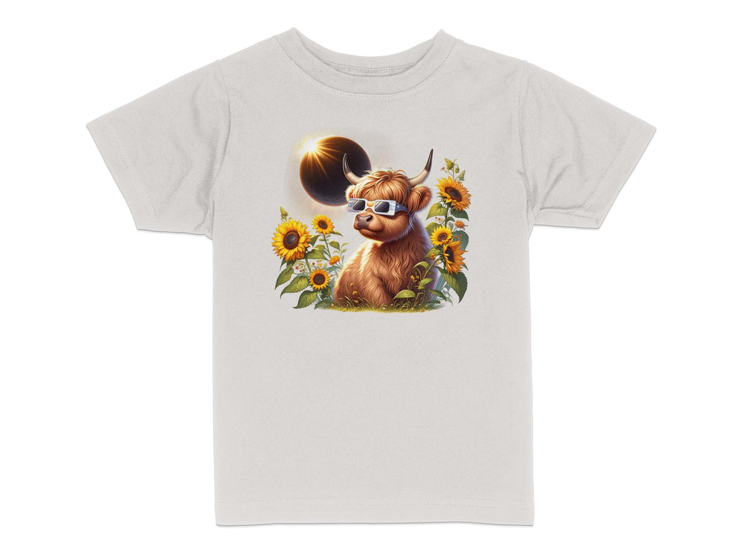 2024 Solar Eclipse Toddler Shirt, Cute Highland Cow Toddler Tee