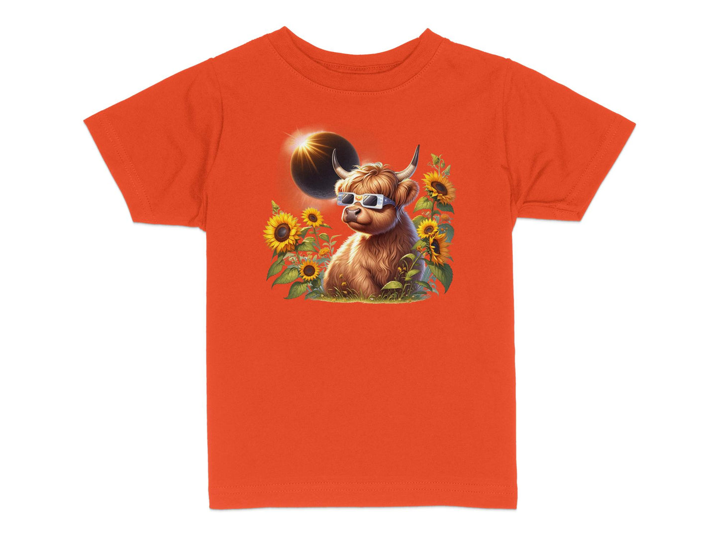 2024 Solar Eclipse Toddler Shirt, Cute Highland Cow Toddler Tee