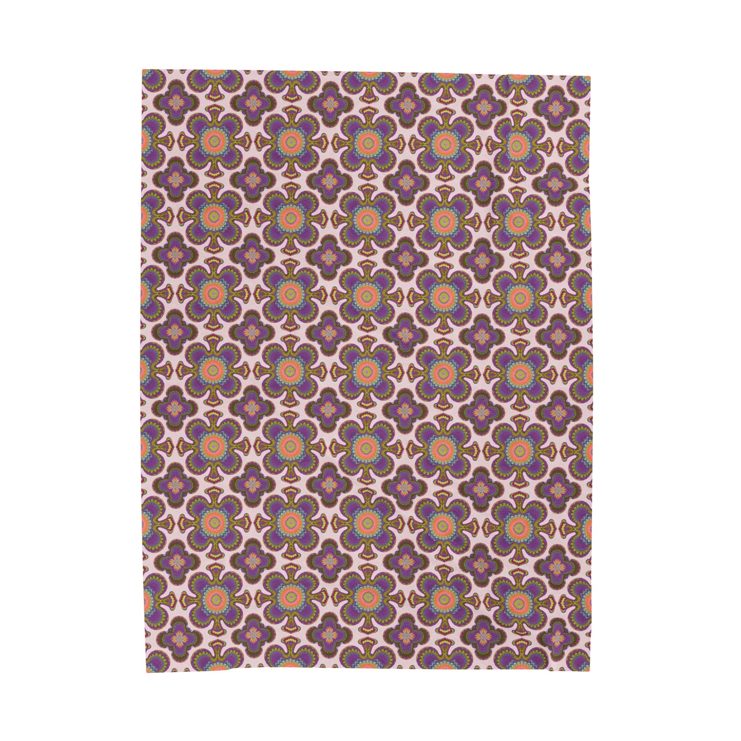 Calming Gold Purple White Soft Fleece Throw, Bedroom Decor