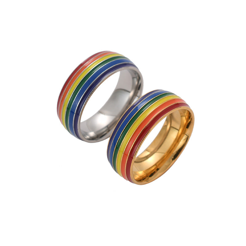 LGBQT Rainbow Ring 18K Gold Plated Pride Ring