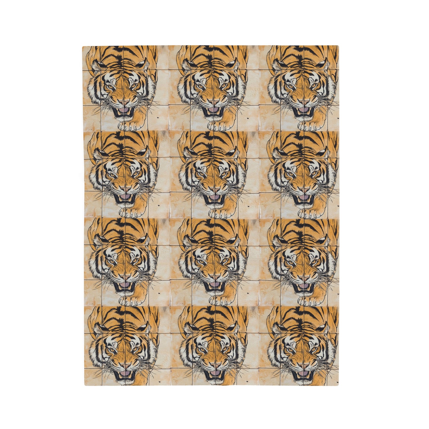 Velveteen Plush Blanket - Bengal Tiger Pattern, Animal Lover Gift, Cozy Throw Blanket, Unique Home Decor, Safari Theme Throw