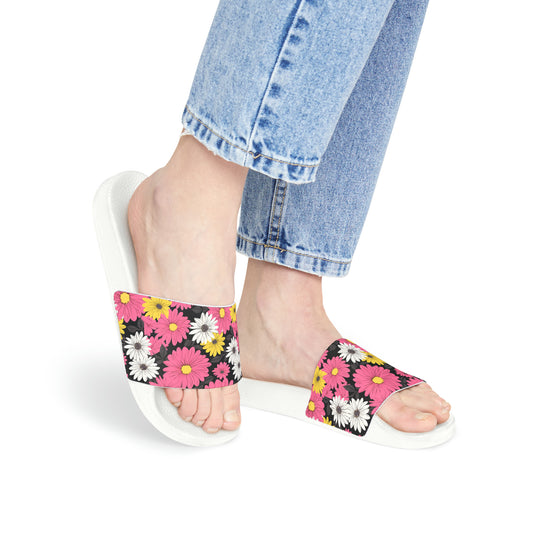 Flowers and Comfort for Her, Women's PU Slide Sandals