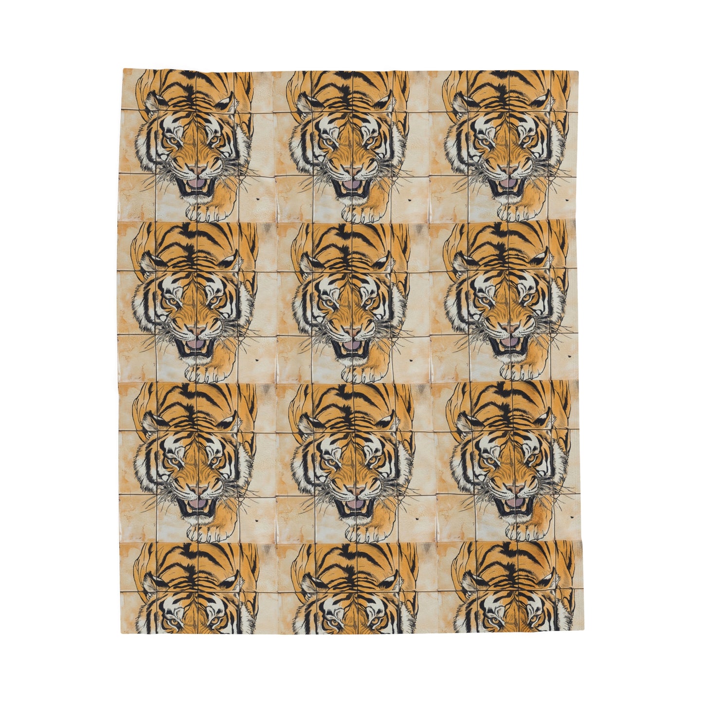 Velveteen Plush Blanket - Bengal Tiger Pattern, Animal Lover Gift, Cozy Throw Blanket, Unique Home Decor, Safari Theme Throw