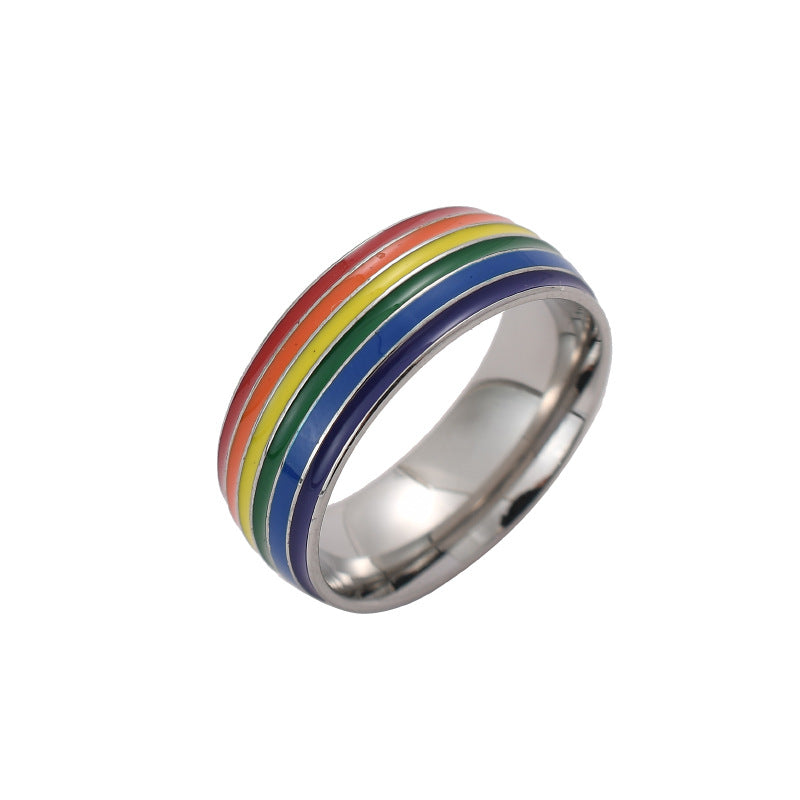 LGBQT Rainbow Ring 18K Gold Plated Pride Ring