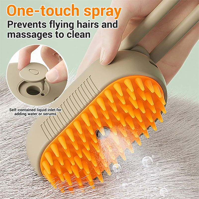 Cat Steam Brush Steamy Dog Brush 3 In 1 Electric Spray Cat Hair Brush