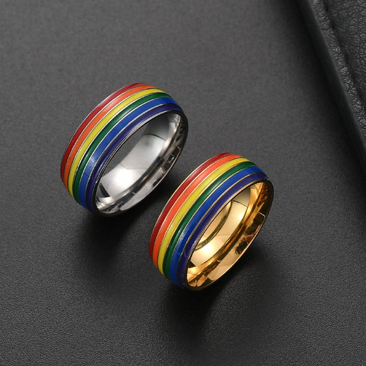 LGBQT Rainbow Ring 18K Gold Plated Pride Ring