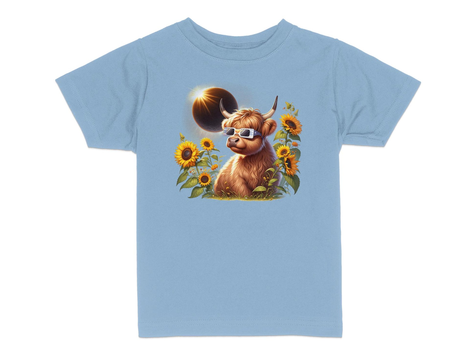 2024 Solar Eclipse Toddler Shirt, Cute Highland Cow Toddler Tee