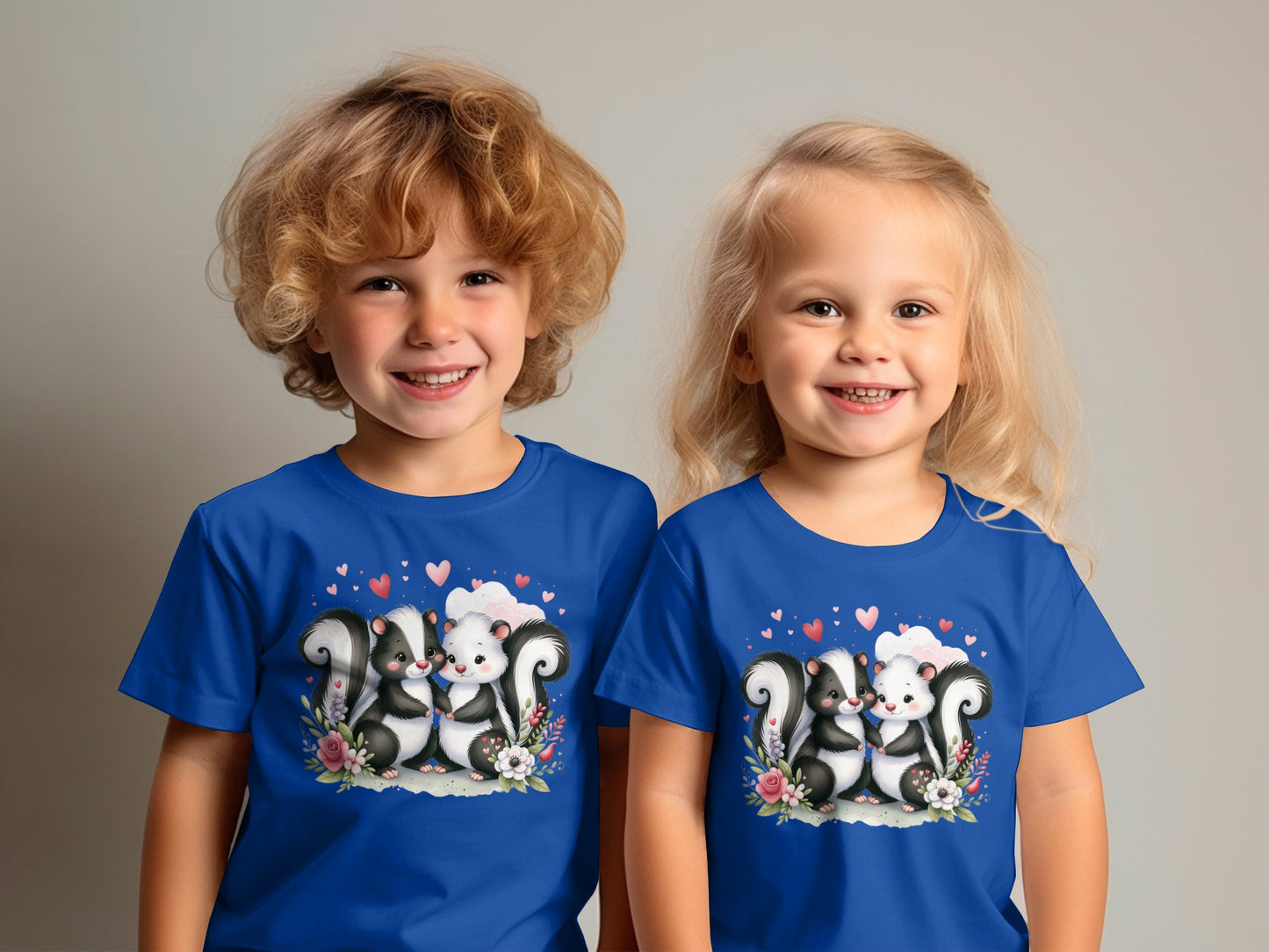 Toddler T-Shirt with Cute Skunk Couple Graphic