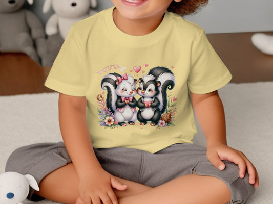 Cute Skunk Couple Toddler Tee