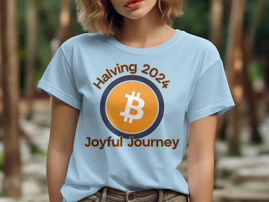 Bitcoin Halving 2024 Joyful Journey T-Shirt, Crypto Countdown Apparel