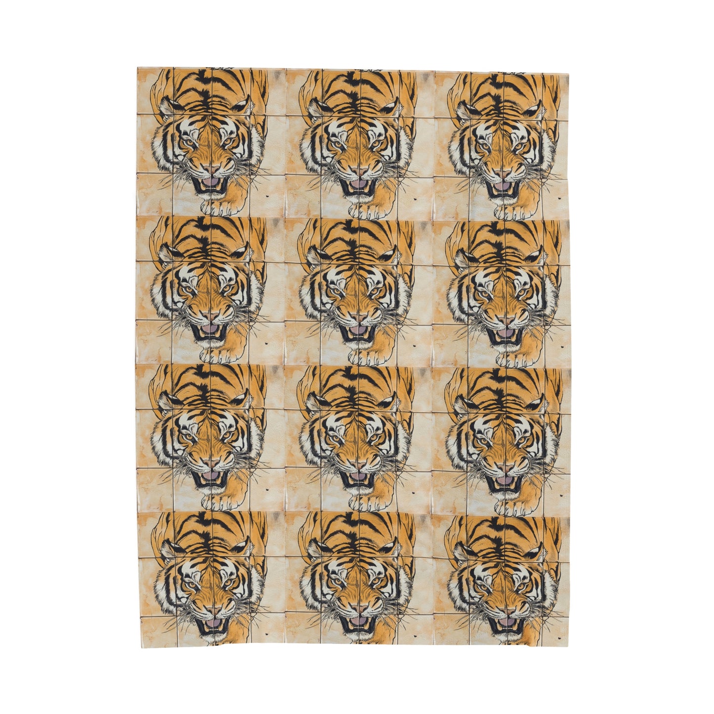 Velveteen Plush Blanket - Bengal Tiger Pattern, Animal Lover Gift, Cozy Throw Blanket, Unique Home Decor, Safari Theme Throw