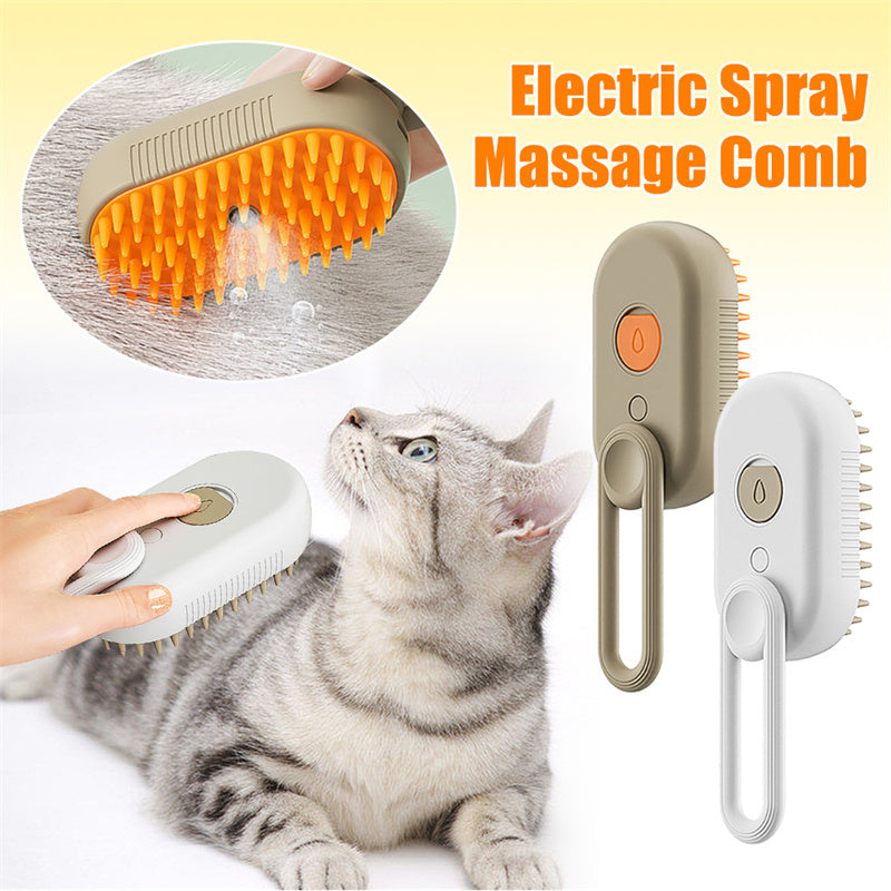 Cat Steam Brush Steamy Dog Brush 3 In 1 Electric Spray Cat Hair Brush