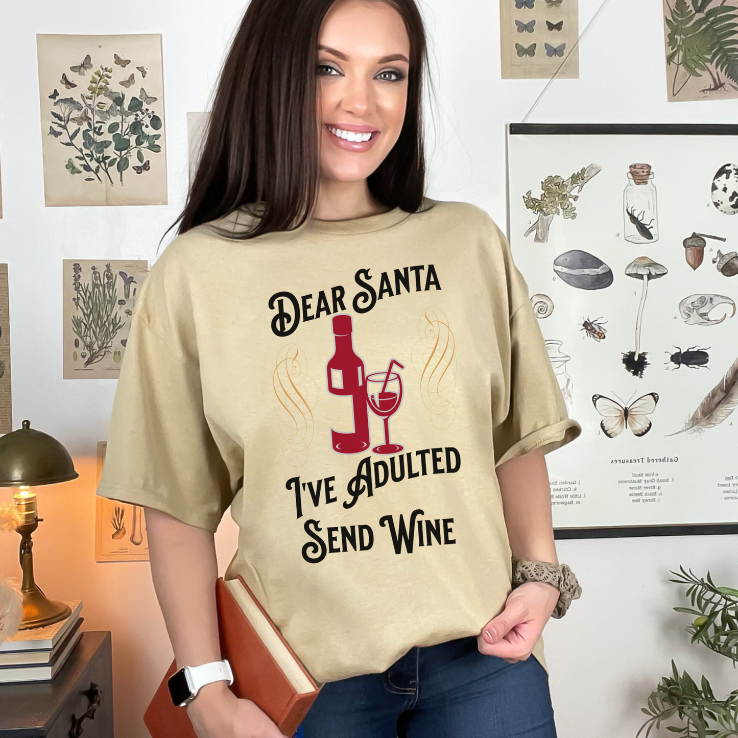 Dear Santa, I've Adulted, Send Wine - Unisex Heavy Cotton Tee