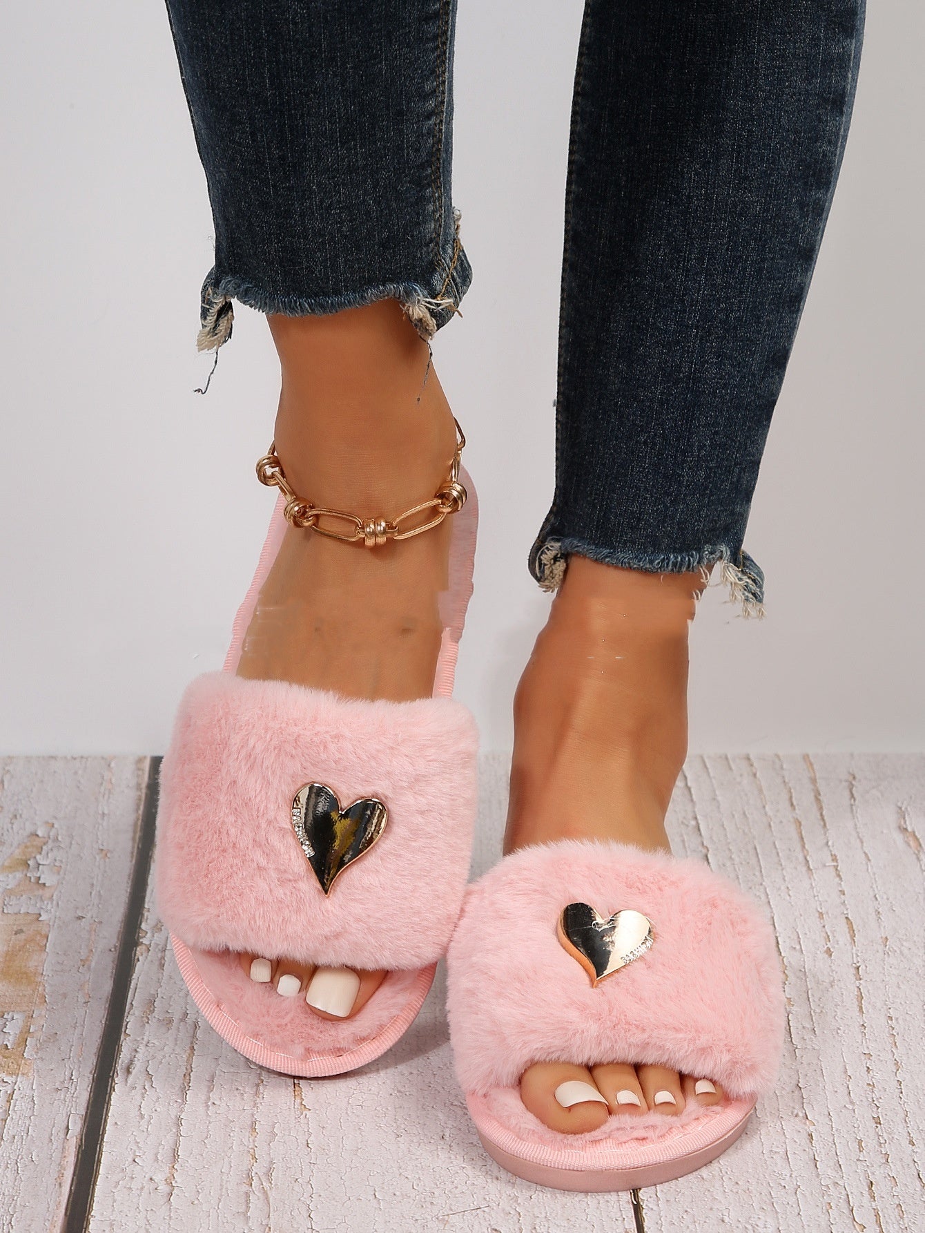 Fluffy Slipper Fall Winter Warm Home Fur Furry Slippers Women