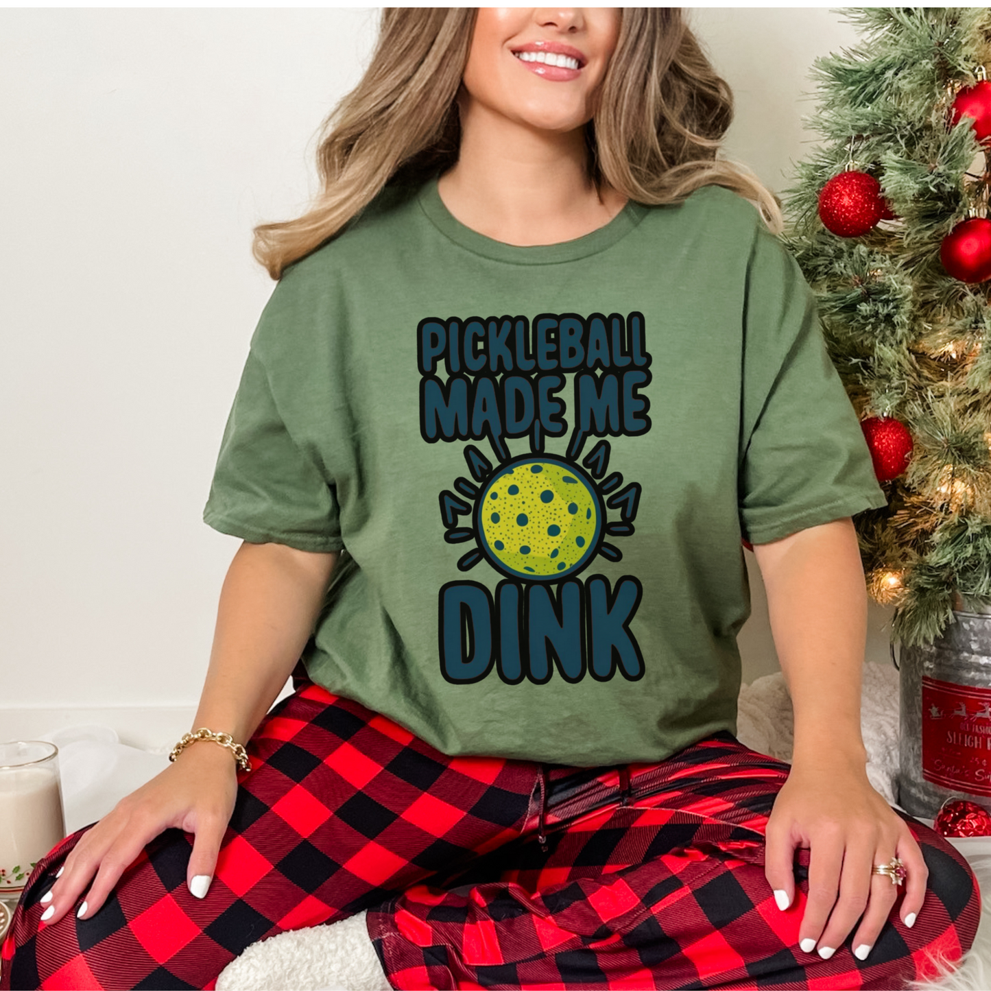 Pickleball Made Me Dink Tee with Exaggerated Pickleball Graphic, Pickleball Lover Tee, Pickleball Game Day, Pickleball ,Dink Pickleball Gift