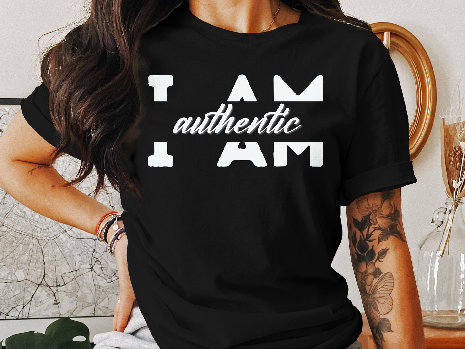 I Am Authentic - An encouraging and motivating Affirmation Quote T-shirt.