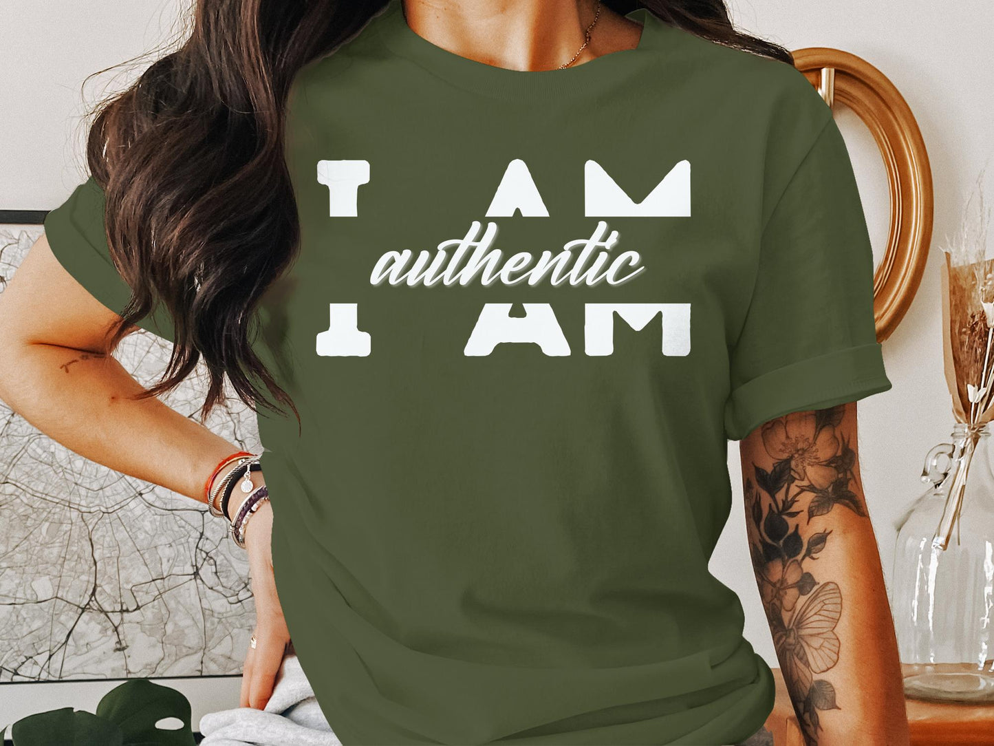 I Am Authentic - An encouraging and motivating Affirmation Quote T-shirt.