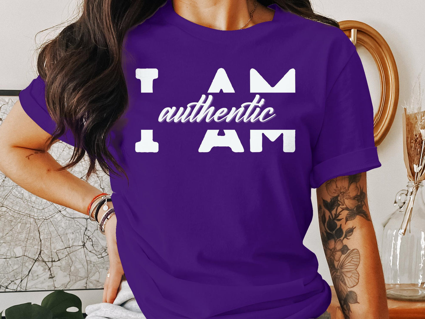 I Am Authentic - An encouraging and motivating Affirmation Quote T-shirt.