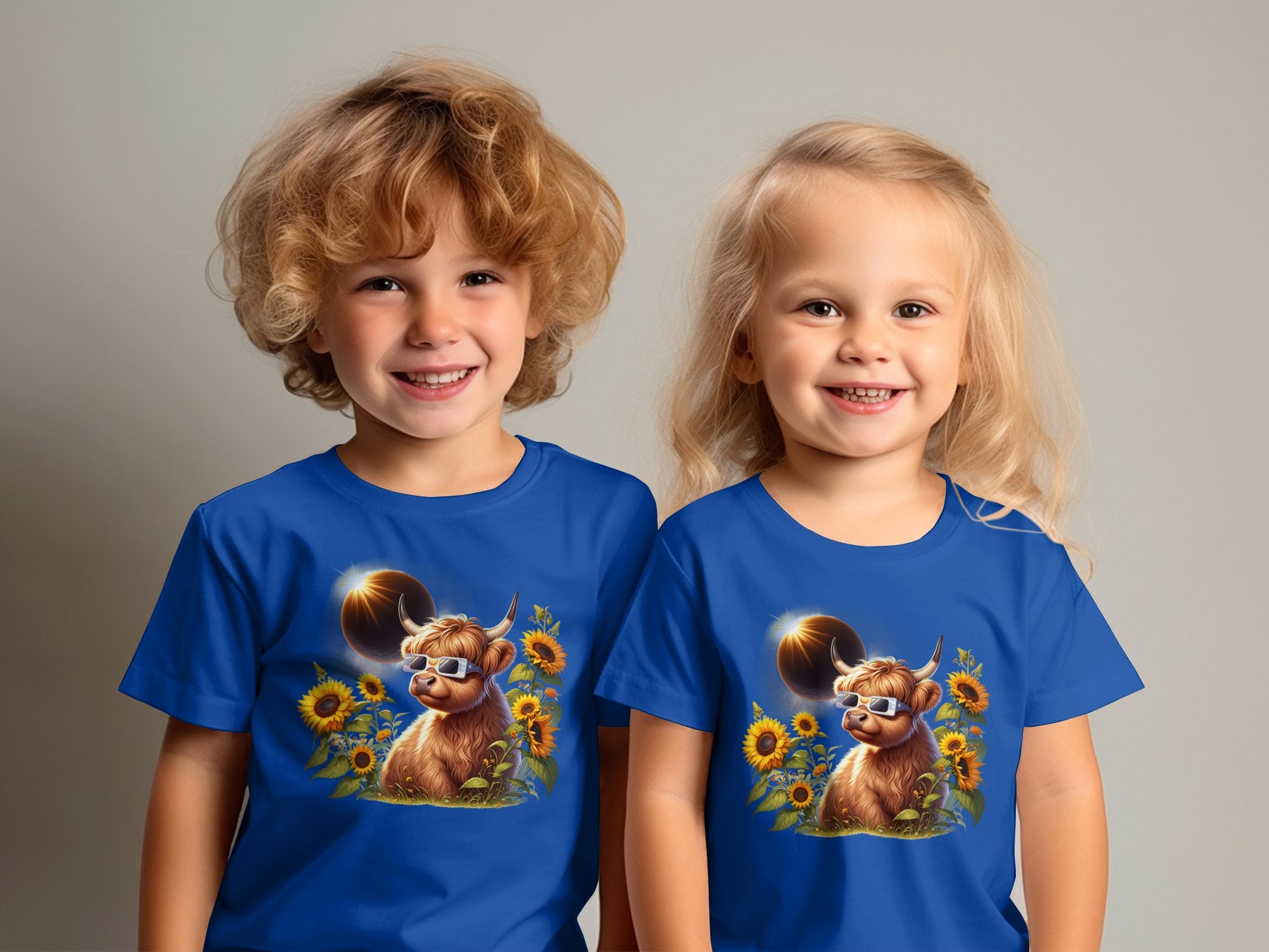 2024 Solar Eclipse Toddler Shirt, Cute Highland Cow Toddler Tee