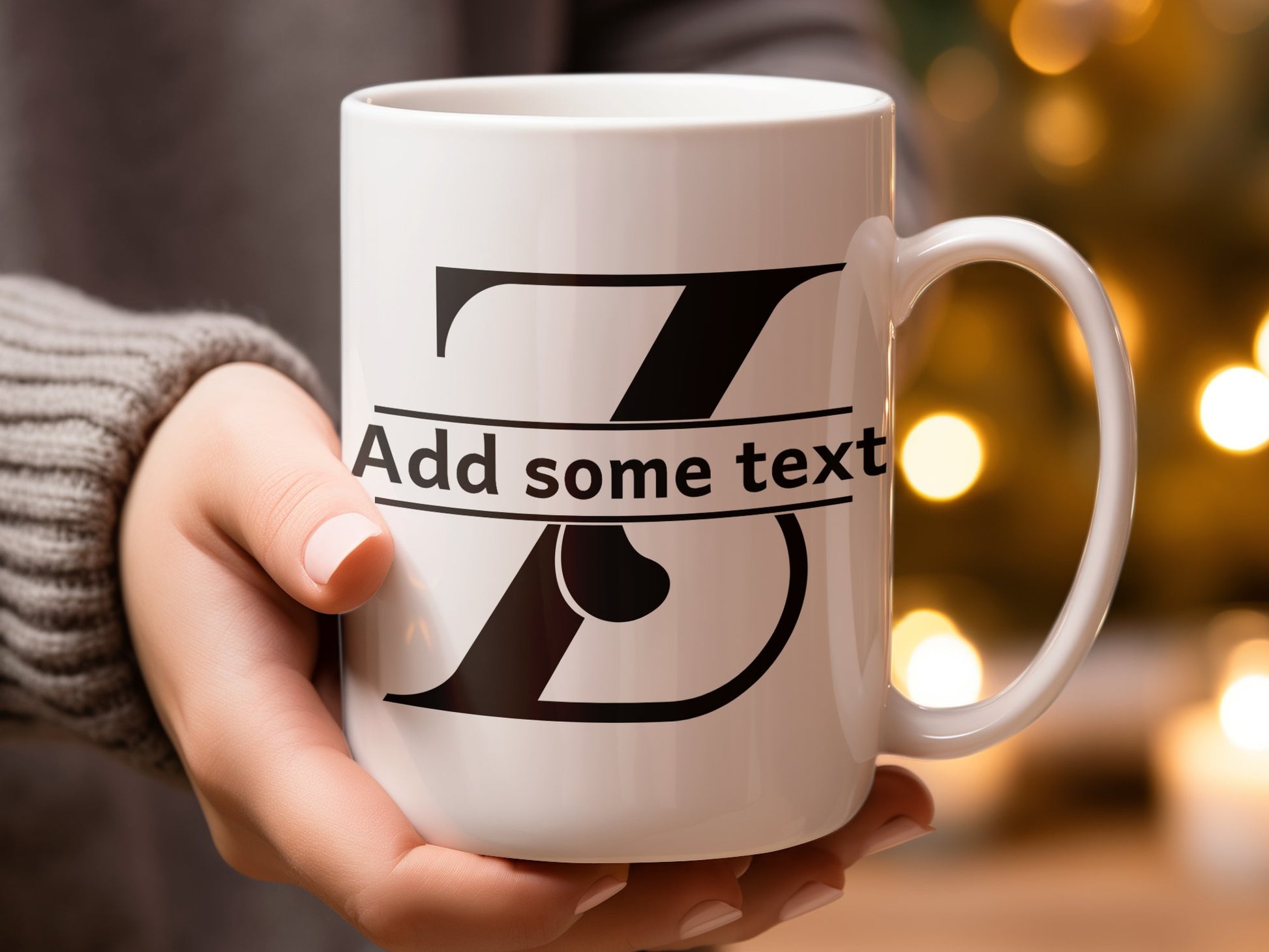 Letter Z modern monogram mug mockup