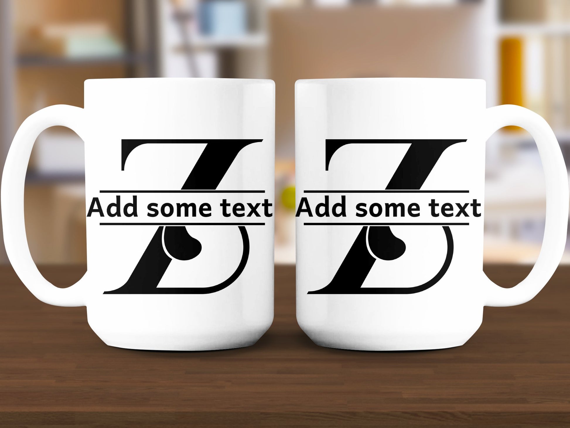 Front back of Letter Z modern monogram Mug mockup