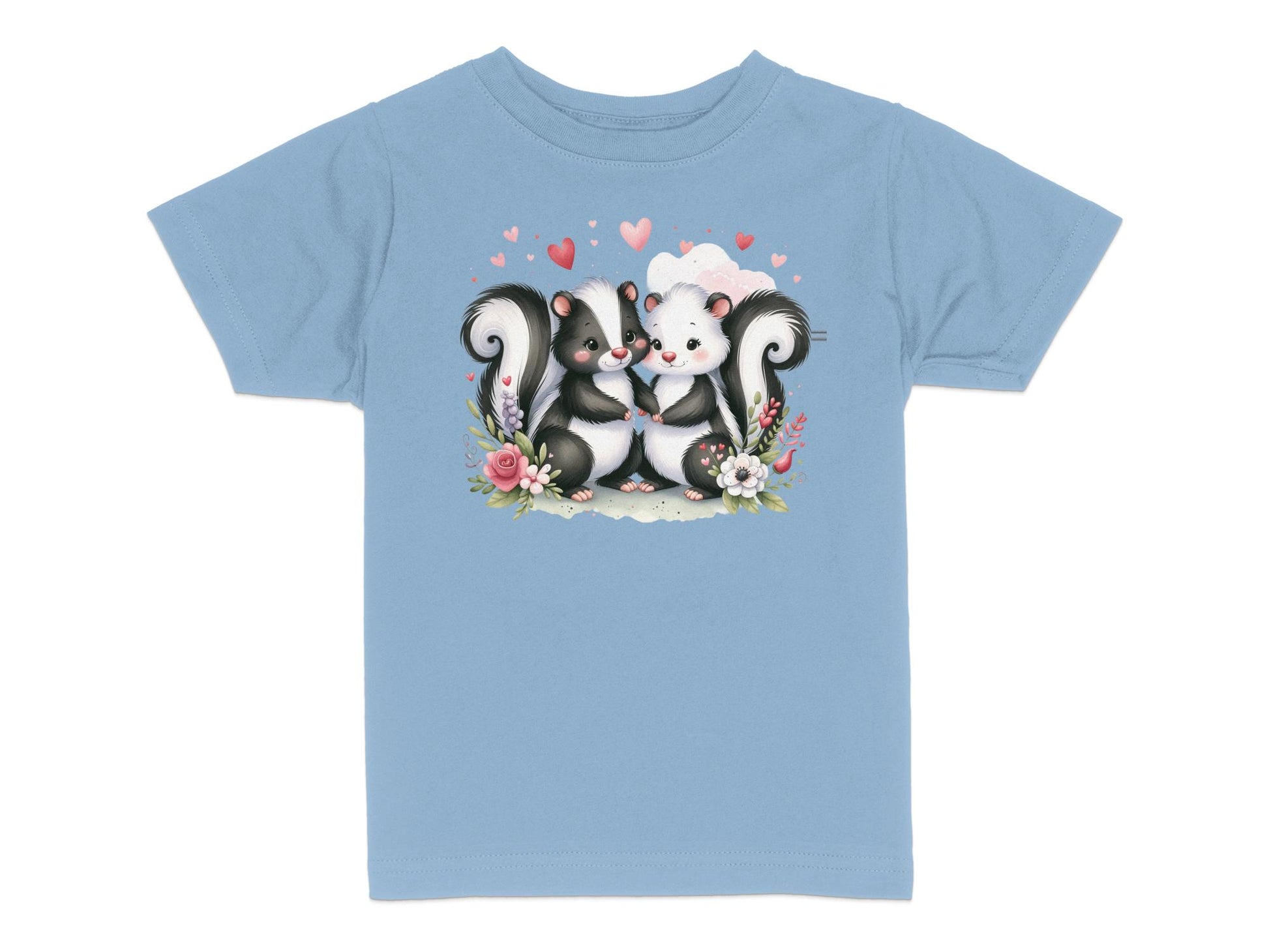 Toddler T-Shirt with Cute Skunk Couple Graphic