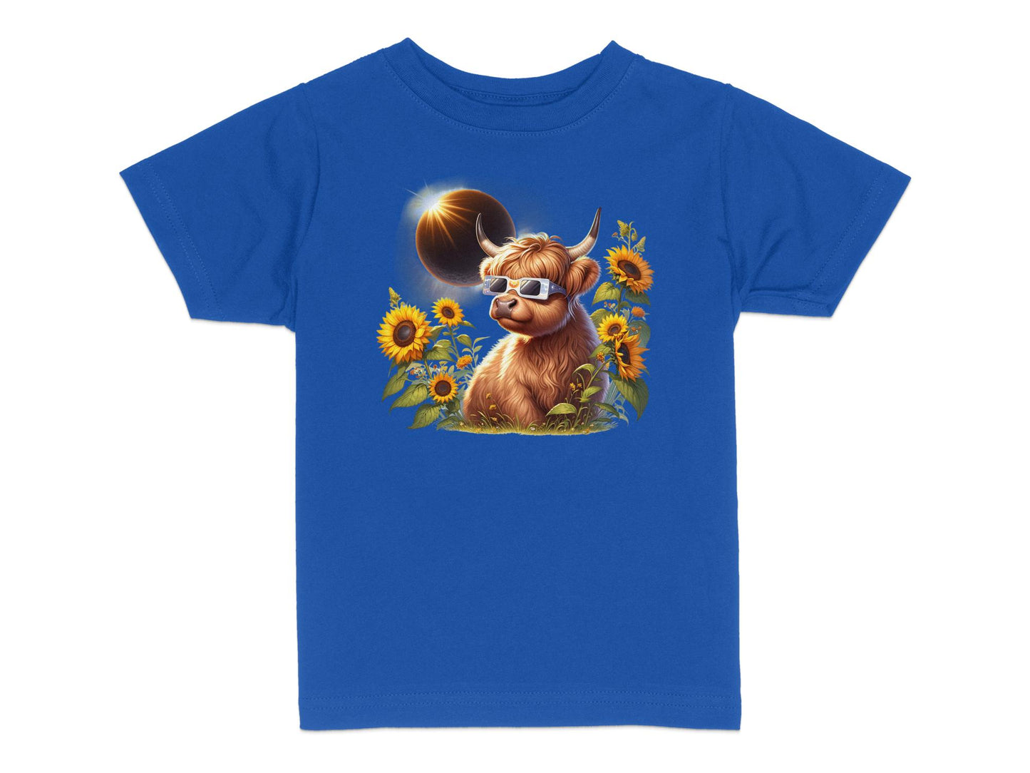 2024 Solar Eclipse Toddler Shirt, Cute Highland Cow Toddler Tee