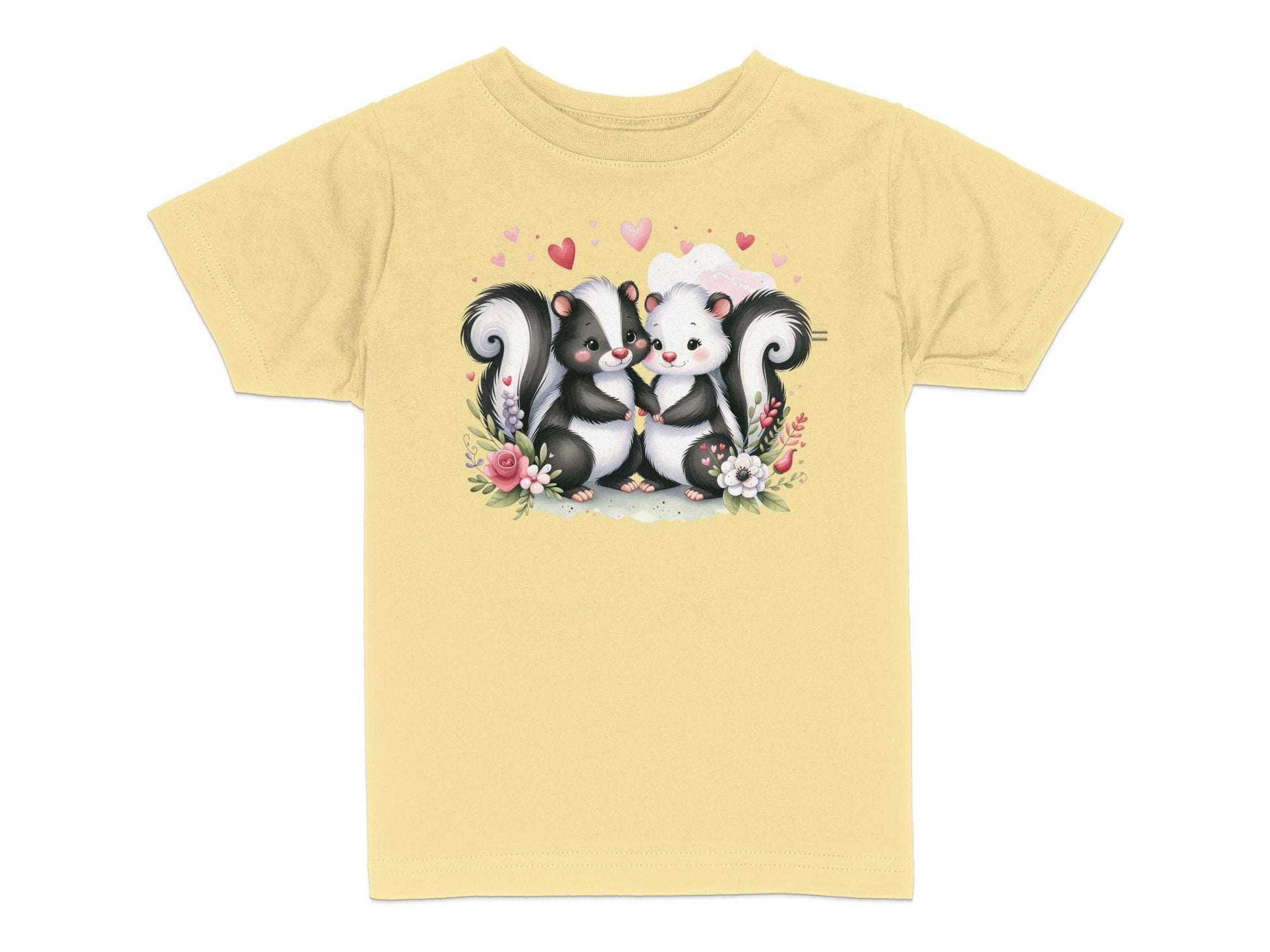 Toddler T-Shirt with Cute Skunk Couple Graphic