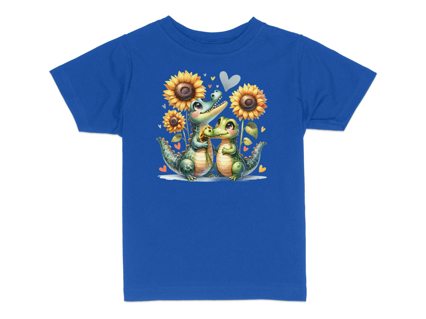 Toddler Cute Alligator Graphic Tee, Sunflower Love T-Shirt