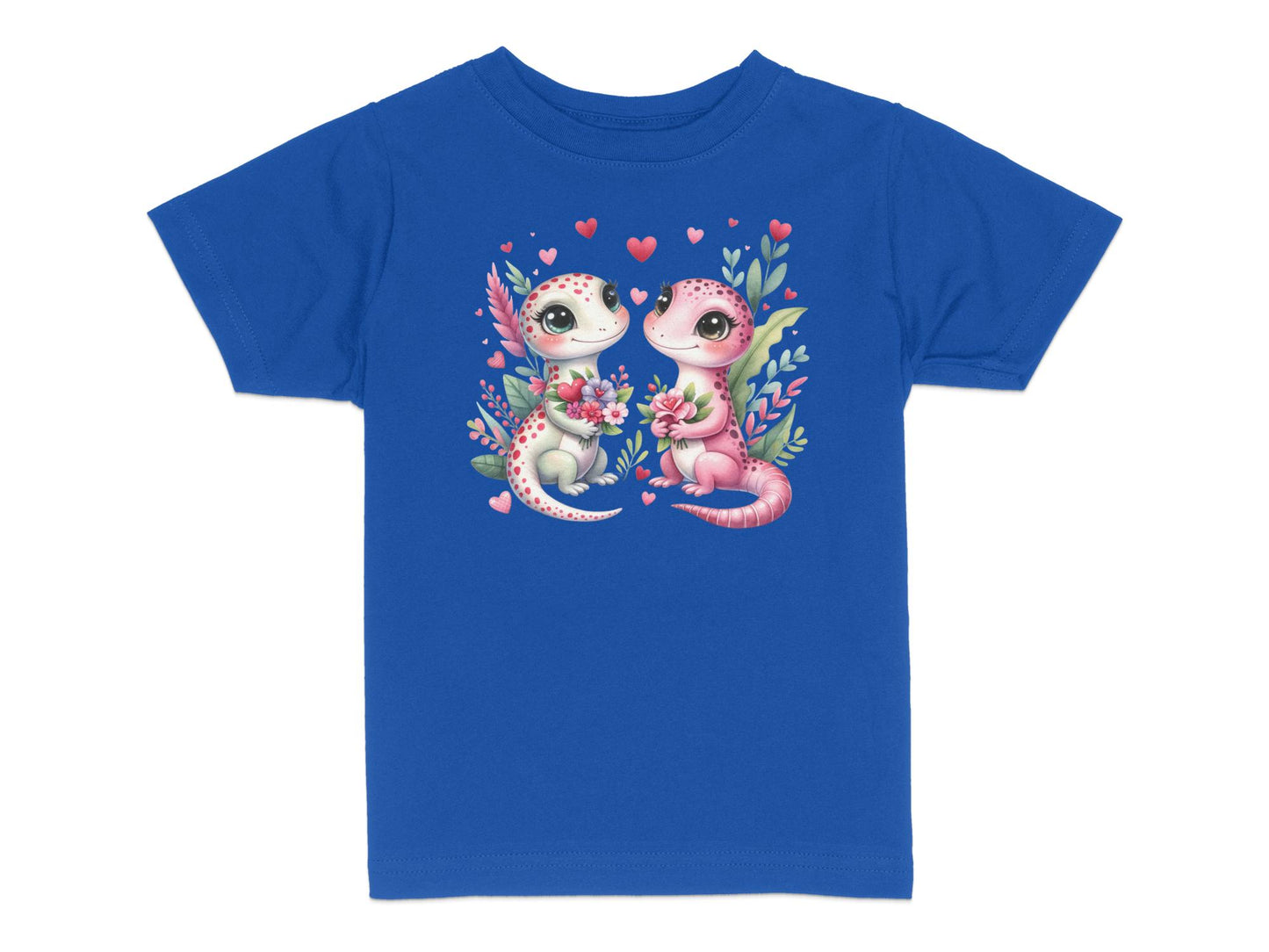 Adorable Lizard Cartoon T-shirt for Toddlers, Cute Geckos Graphic Tee