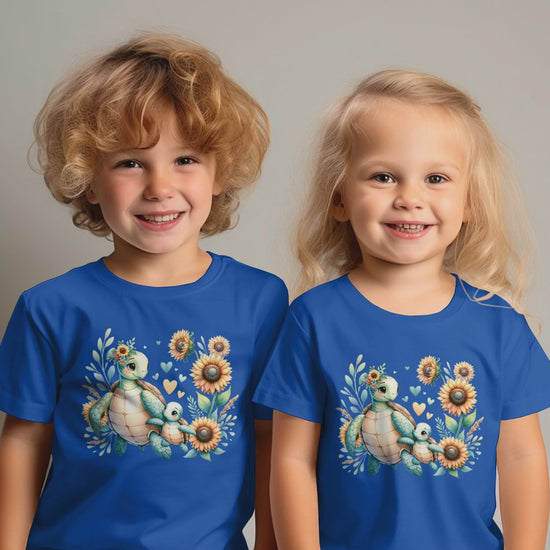 Cute Turtle Family T-Shirt for Toddlers, Sunflower Print video