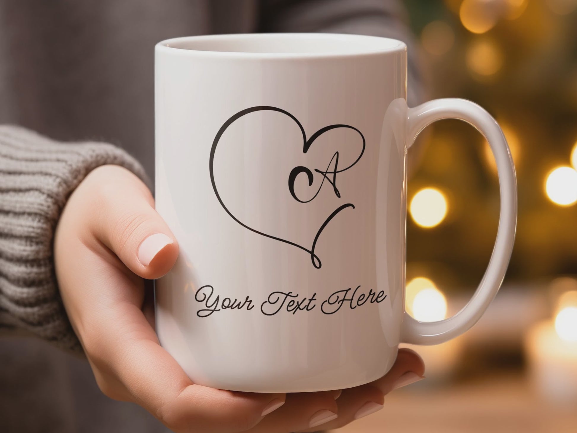 Heart monogram mug, choose letter, add custom text  video