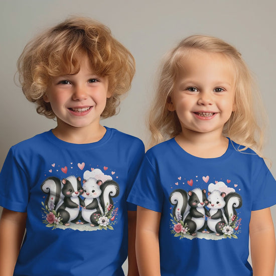 Toddler T-Shirt with Cute Skunk Couple Graphic video